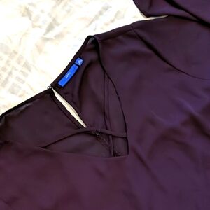 Apt 9 Burgundy CrissCross front Hi Lo Blouse